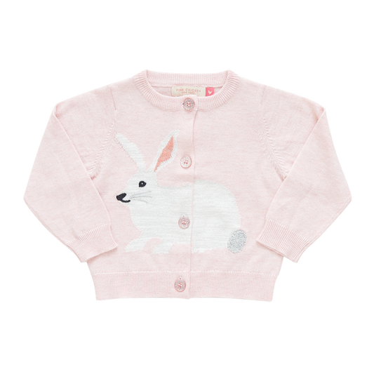 Pink Chicken - Light Pink Baby Girls Rabbit Sweater
