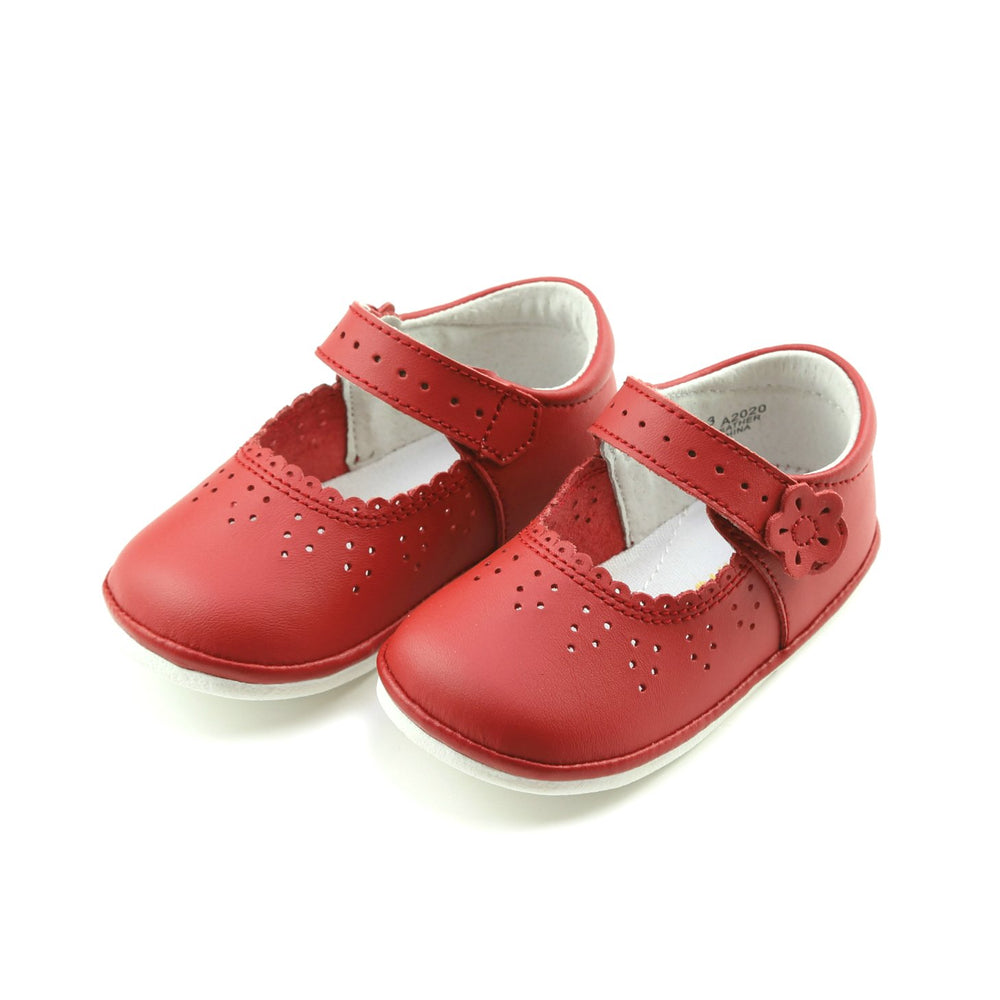 
            
                Load image into Gallery viewer, L&amp;#39;AMOUR - Red Mia Scalloped Leather Mary Jane (Baby)
            
        