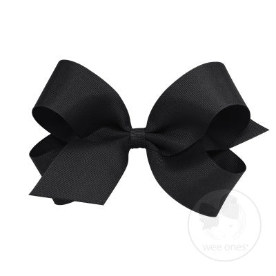 Large black grosgrain hair bow by Wee Ones with plain wrap, perfect for children's hair accessories.