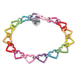 Charm It - Rainbow Heart Link Bracelet
