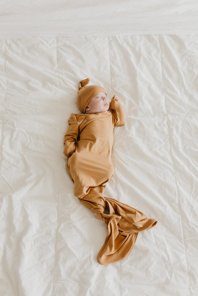 Copper Pearl - Newborn Knotted Gown - Dune