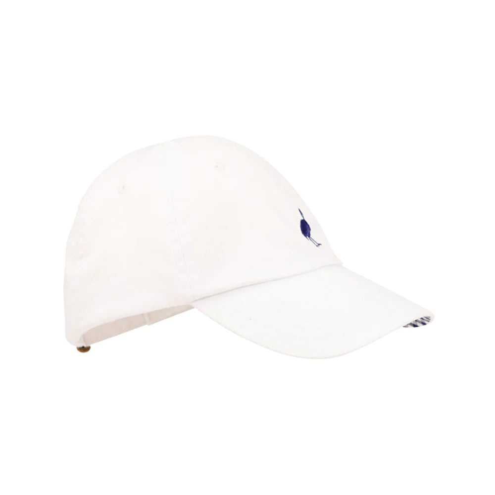 The Beaufort Bonnet Company - Covington Cap with Stork - Worth Ave White with Nantucket Navy