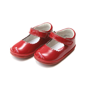 
            
                Load image into Gallery viewer, L&amp;#39;AMOUR -  Patent Red Cara Scalloped Mary Jane
            
        