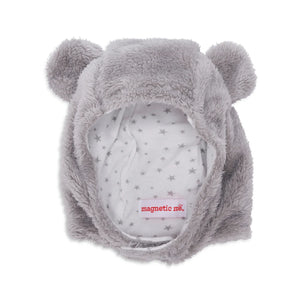 Magnetic Me - Drizzle Grey with Ditsy Stars Minky Magnetic Hat