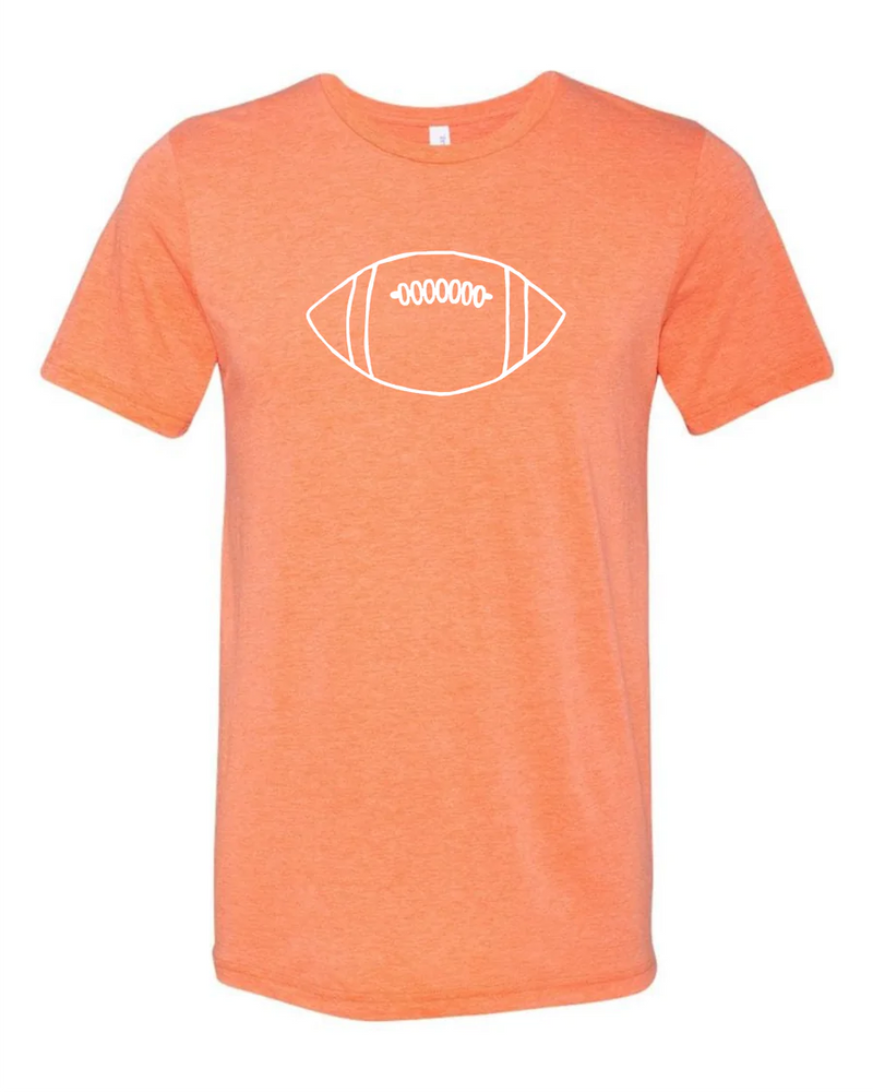 Game Day - Football Sketch on Orange Short Sleeve