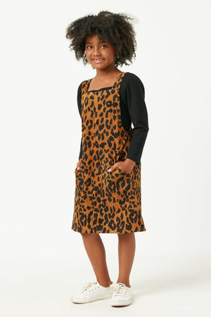 Hayden Girls - Corduroy Leopard Overall Dress