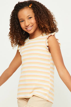 
            
                Load image into Gallery viewer, Hayden Girls - Sunset Stripe Ribbed Tank
            
        