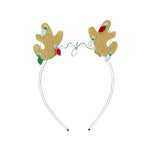 Lilies & Roses -   Reindeer Antlers Christmas Lights Glitter Gold Headband