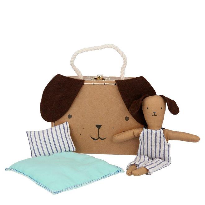 Meri Meri - Stripy Puppy Mini Suitcase Doll