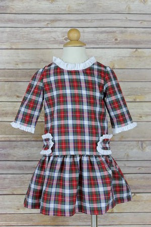 
            
                Load image into Gallery viewer, Anvy - Red &amp;amp; White Plaid Jenny Drop waist Dress
            
        