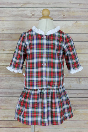 
            
                Load image into Gallery viewer, Anvy - Red &amp;amp; White Plaid Jenny Drop waist Dress
            
        