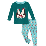 Kickee Pants - Long Sleeve Graphic Tee Pajama Set - Iceberg Penguins