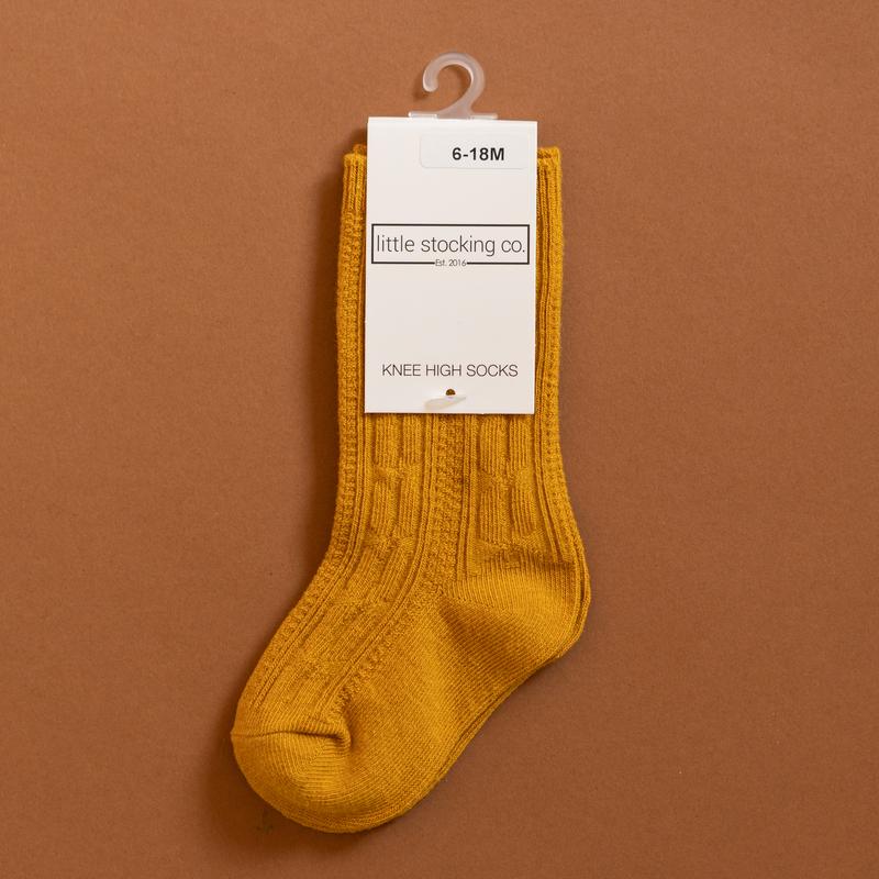 
            
                Load image into Gallery viewer, Little Stocking Co. - Golden Yellow Knee High Socks
            
        