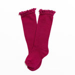 Little Stocking Co. - Berry Lace Top Knee Highs