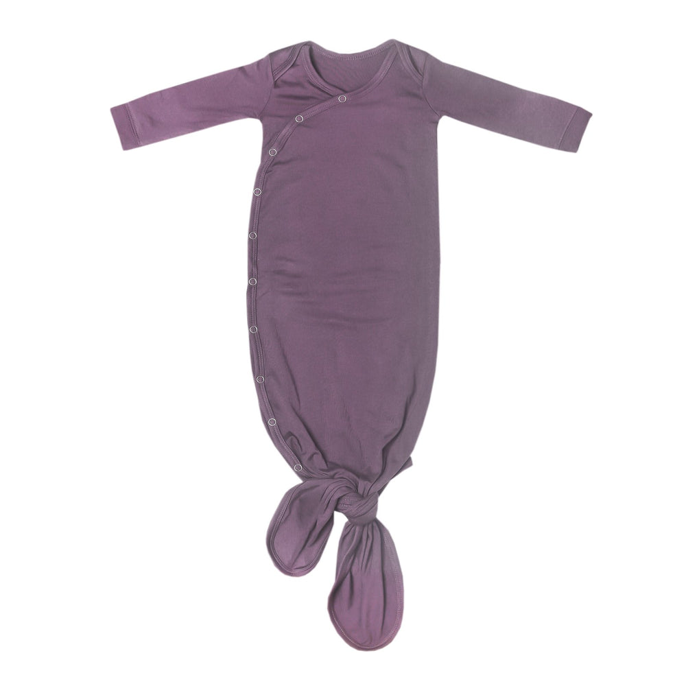 Copper Pearl - Newborn Knotted Gown - Plum
