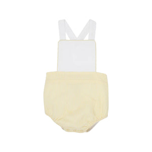 
            
                Load image into Gallery viewer, The Beaufort Bonnet Company - Worth Ave White &amp;amp; Sunny Yellow Sayre Seersucker Sunsuit
            
        