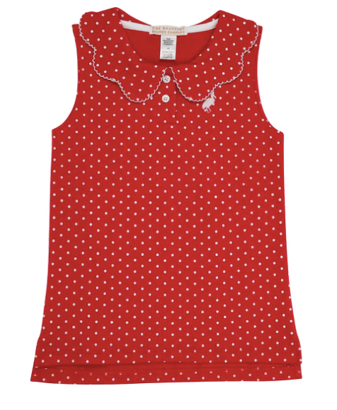 The Beaufort Bonnet Company - Richmond Red & White Micro Dot Paiges Playful Polo