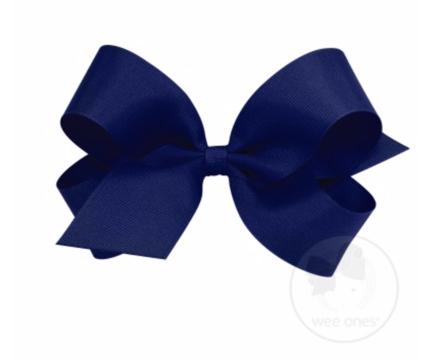 Large plain grosgrain hair bow by Wee Ones featuring a classic design and a simple wrap style for children's hair accessories.