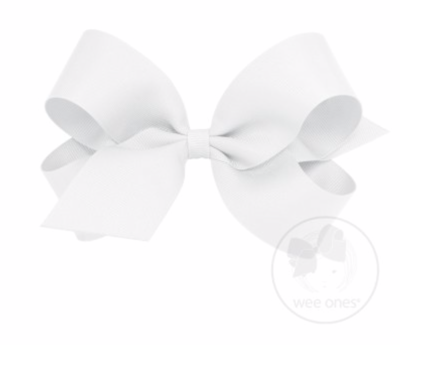 Large plain grosgrain hair bow by Wee Ones, showcasing a classic style with a smooth, ribbon-wrap finish on a neutral background.