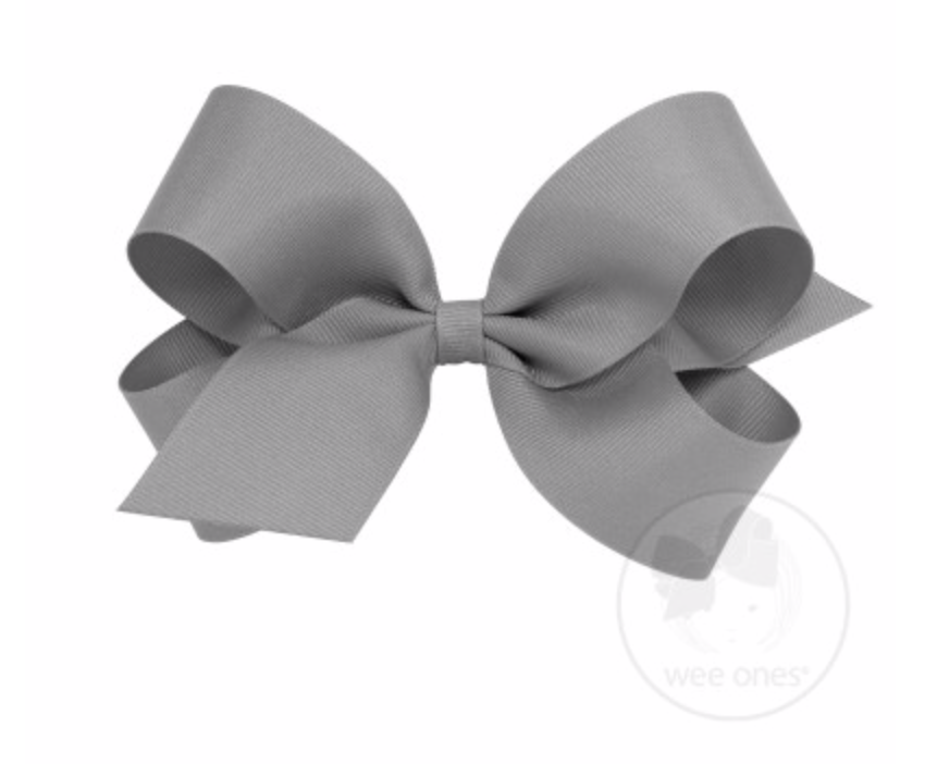 Large plain grosgrain hair bow from Wee Ones, classic style, featuring a simple grosgrain ribbon for young children's hair accessories.