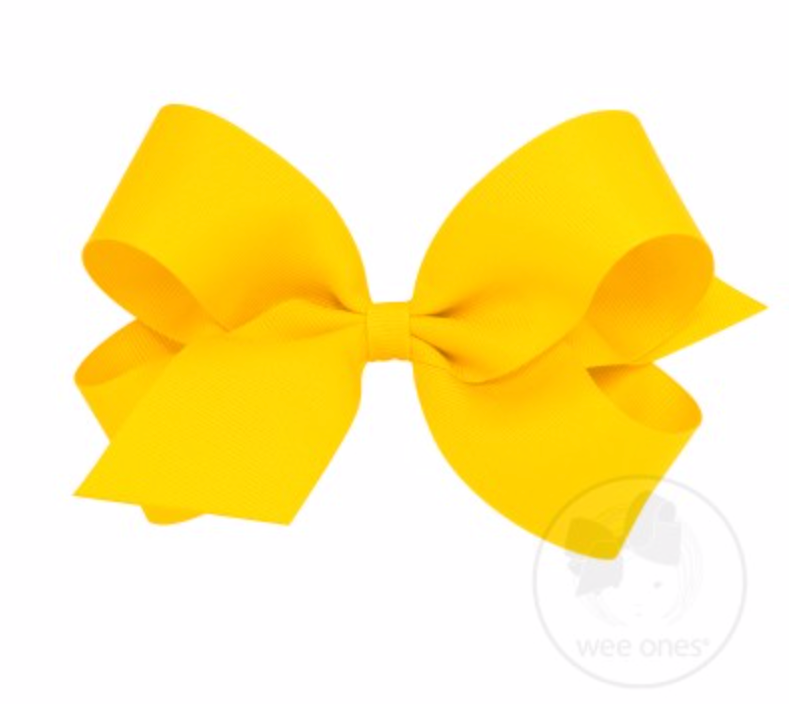 Large Wee Ones classic grosgrain hair bow with plain wrap, featuring a simple, elegant design for children's hair accessories.