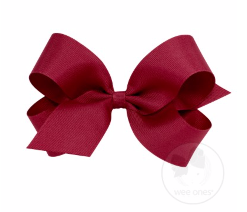 Large plain grosgrain hair bow by Wee Ones featuring a classic style and simple wrap design for children's hair accessories.