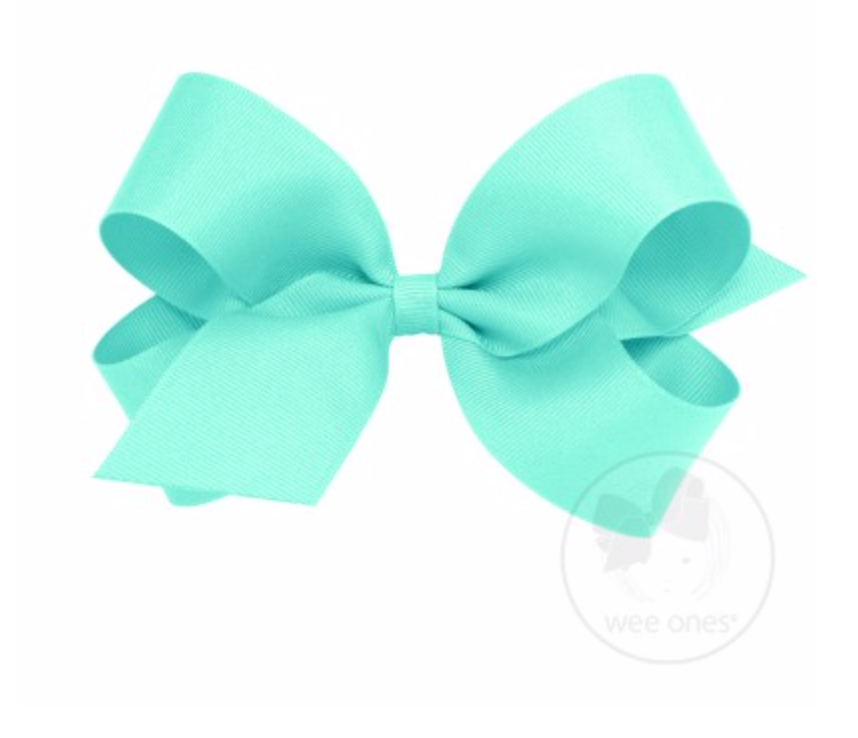 Large plain grosgrain hair bow by Wee Ones, classic style with a smooth ribbon wrap, perfect for young children's hair accessories.