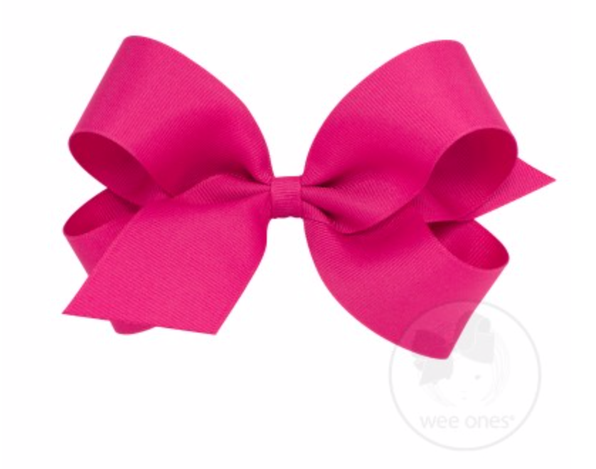 Large plain grosgrain hair bow by Wee Ones, featuring a classic style and simple wrap design, suitable for baby or toddler hair accessories.