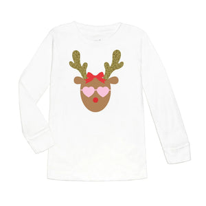 Sweet Wink - Girly Reindeer L/S Shirt - White