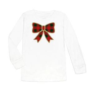
            
                Load image into Gallery viewer, Sweet Wink - Christmas Plaid Bow L/S Shirt - White
            
        