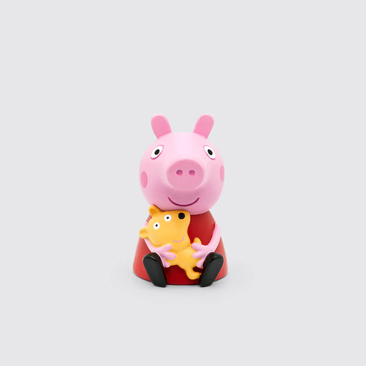 Tonies Peppa Pig audio figure from Tonies, featuring Peppa Pig character on a circular, colorful toy figurine for children.