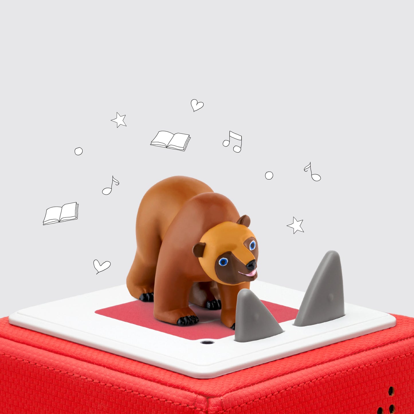 Tonies Brown Bear and Friends audio figures box with illustrated doodle artwork, designed for children’s storytelling and play.