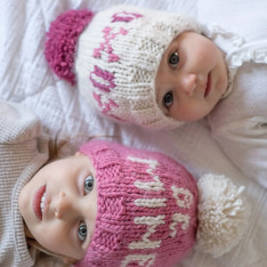 
            
                Load image into Gallery viewer, Huggalugs - Be Mine Valentine&amp;#39;s Day Hand Knit Beanie Hat
            
        