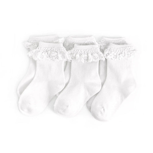 Little Stocking Co. - White Lace Midi 3-Pack Socks