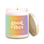 Good Vibes Soy Candle - Clear Jar - Rainbow - 9 oz