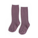 Little Stocking Co. - Dusty Plum Cable Knit Knee High Socks