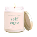 Self Care Soy Candle - Clear Jar - Pink and Mint - 9 oz