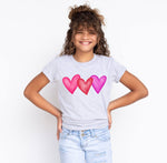 Painted Skies - Watercolor Hearts Valentine Youth Tee