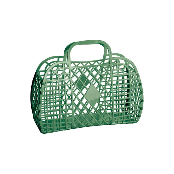 
            
                Load image into Gallery viewer, Sun Jellies - Small Retro Basket - Olive
            
        