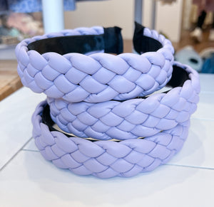 Lavender Leather Braided Headband