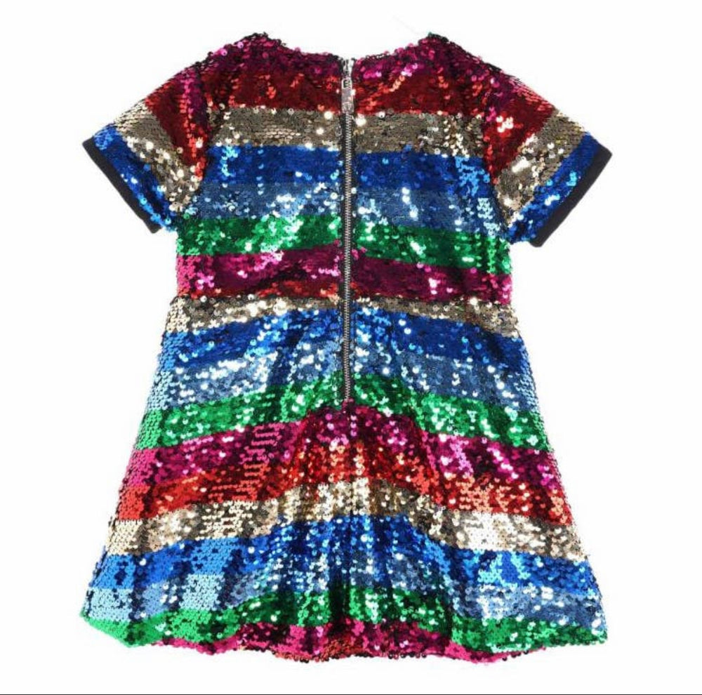doe a dear - Rainbow Sequin Dress