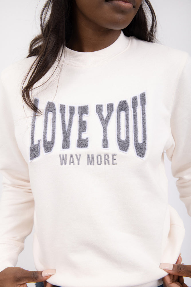 le la lo - Chenille Cotton Sweatshirt - Love You More