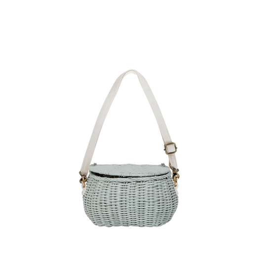 Olli Ella - Mini Chari Rattan Bag Vintage Blue