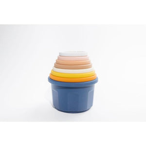 Three Hearts - Silicone Stacking Cups - Navy