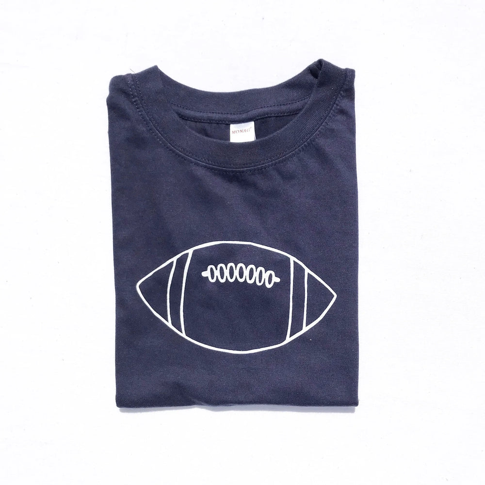 
            
                Load image into Gallery viewer, Game Day - Football Sketch on Navy Short Sleeve
            
        