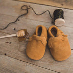 Little Love Bug - Suede Brown Moccasin - Non-slip soft sole