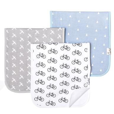 Copper Pearl Cruise burp cloth set featuring soft, absorbent cotton accessories for baby feeding and comfort.