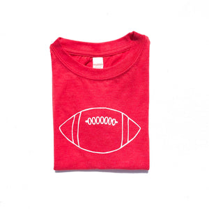 Game Day - Football Sketch on Red Short Sleeve