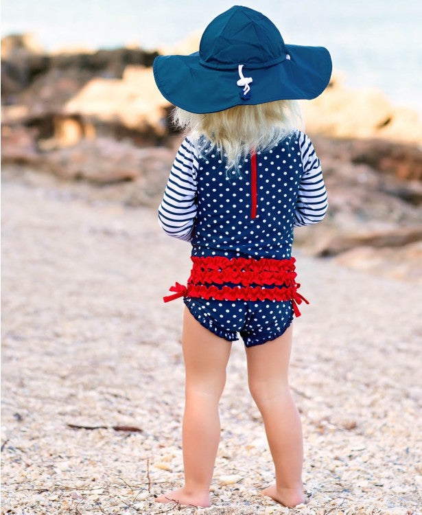 Ruffle Butts/Rugged Butts - Navy Sun Protective Hat