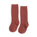 Little Stocking Co. - Rust Cable Knit Knee High Socks